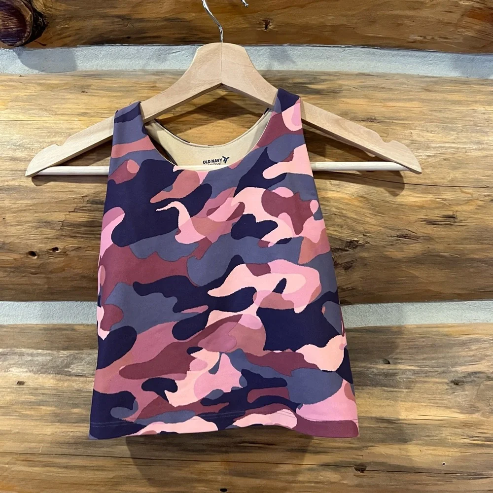 Old Navy Camo PowerSoft Longline Sports Bra for Girls